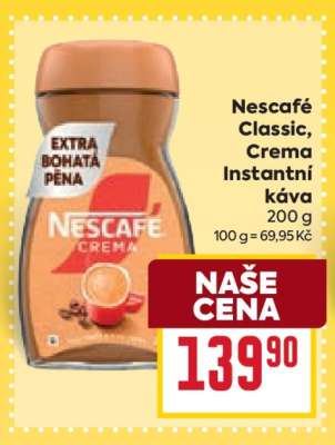 Nescafé Classic, Crema instantní káva