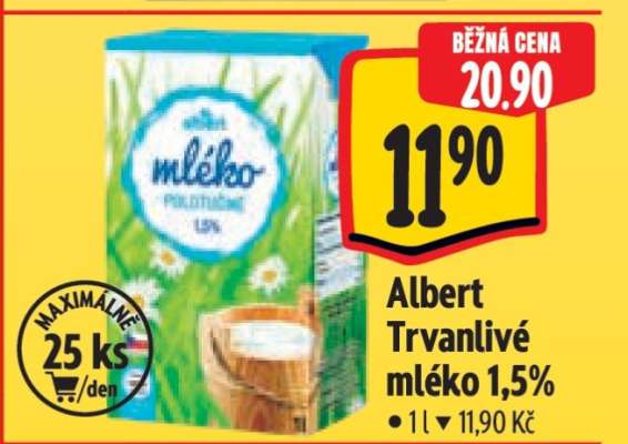 Albert Trvanlivé mléko 1,5