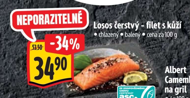 Losos čerstvý – filet s kůží