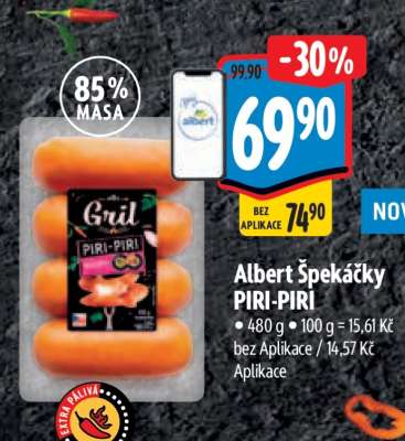 Albert špekáčky PIRI PIRI