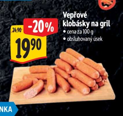 Vepřové klobásky na gril