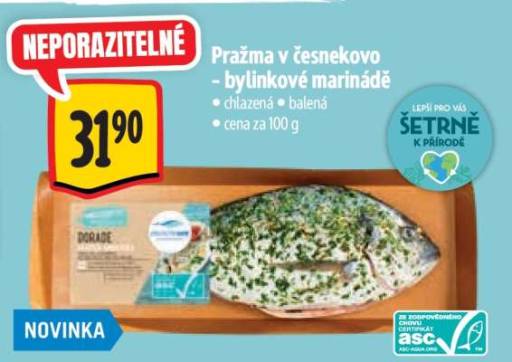 Pražma v česnekovo-bylinkové marinádě