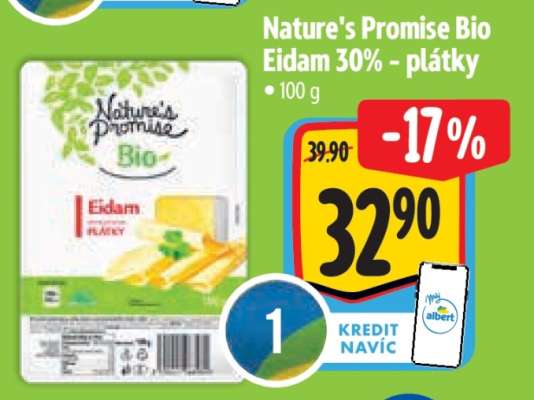 Nature's Promise Bio Eidam 30 % plátky