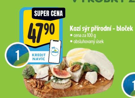 Kozí sýr přírodní bloček