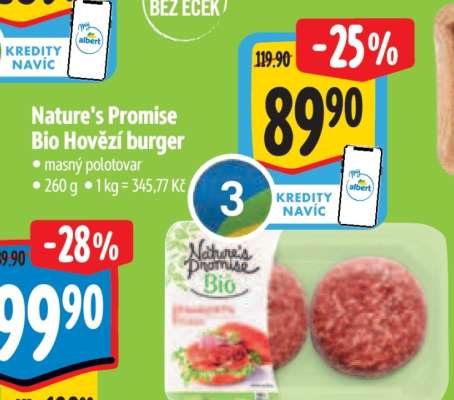 Nature’s Promise Bio Hovězí burger