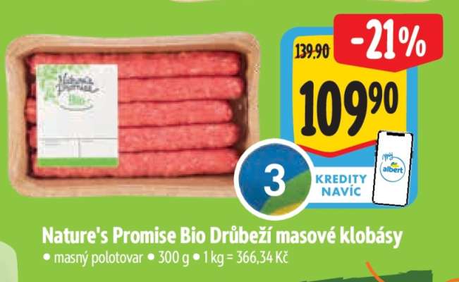 Nature's Promise Bio Drůbeží masové klobásy
