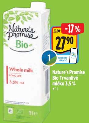 Nature's Promise Bio Trvanlivé mléko 3,5 %