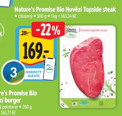 Nature's Promise Bio Hovězí topside steak