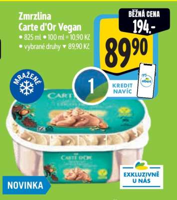 Zmrzlina Carte d'Or Vegan