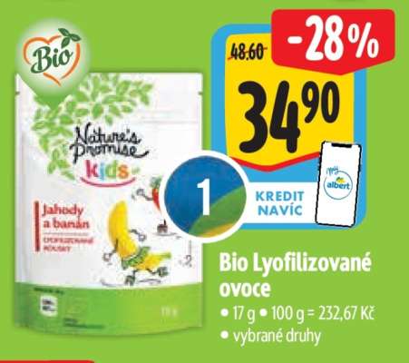 Bio Lyofilizované ovoce