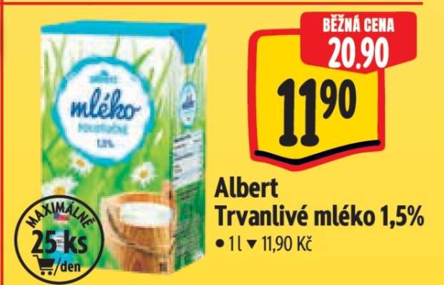 Albert Trvanlivé mléko 1,5