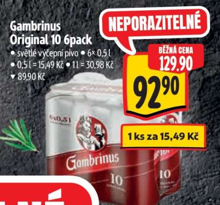 Gambrinus Originál 10 6pack