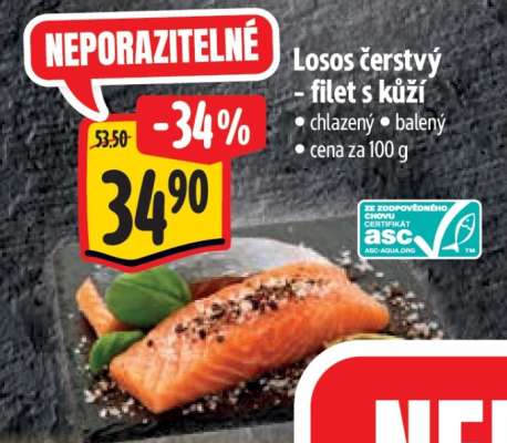 Losos čerstvý – filet s kůží