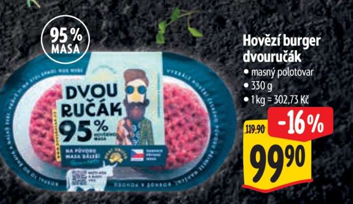 Hovězí burger dvouručák