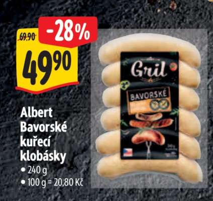 Albert Bavorské kuřecí klobásky