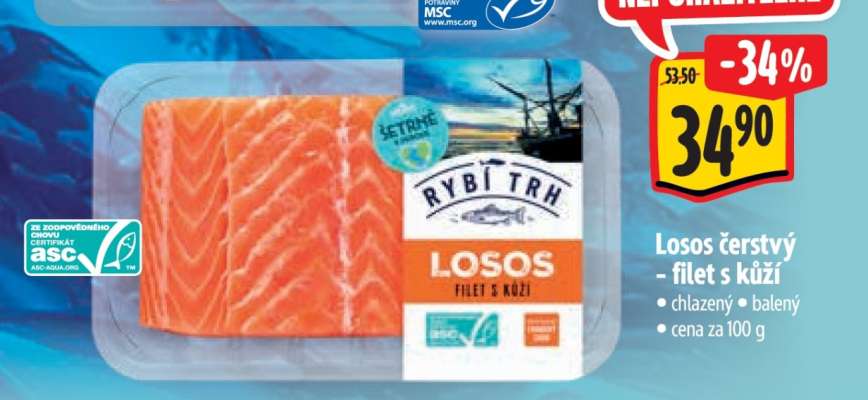 Losos čerstvý – filet s kůží