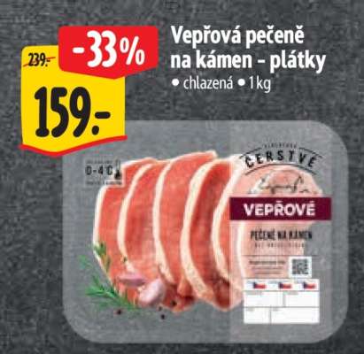 Vepřová pečeně na kámen – plátky