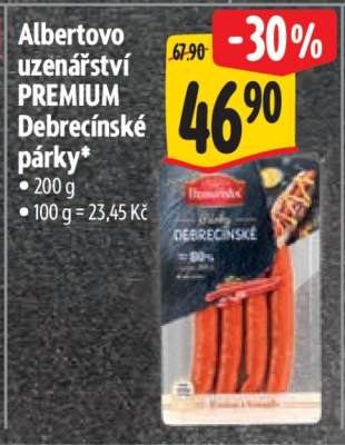 Albertovo uzenářství Premium Debrecínské párky