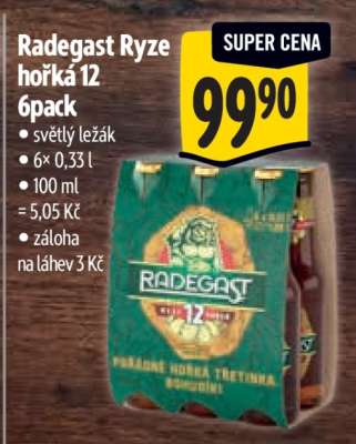 Radegast Ryze hořká 12 6pack