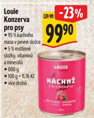 Louie Konzerva pro psy