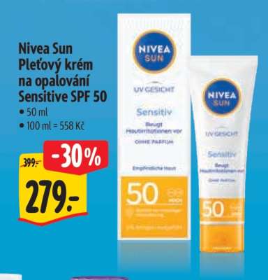 Nivea Sun Pleťový krém na opalování Sensitive SPF 50