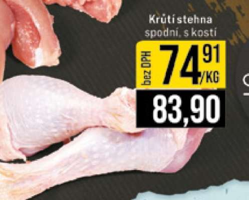 Krůtí stehna spodní, s kostí