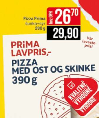 Pizza Prima šunka+sýr 390 g