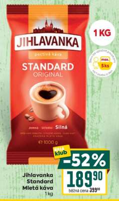 Jihlavanka Standard Mletá káva 1kg