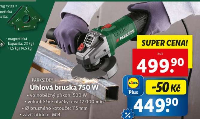 PARKSIDE Úhlová bruska 750 W