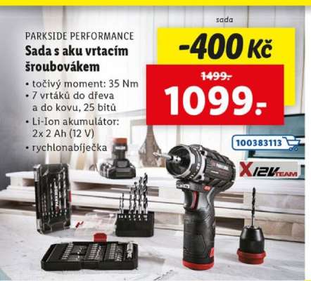 PARKSIDE PERFORMANCE Sada s aku vrtačím šroubovákem