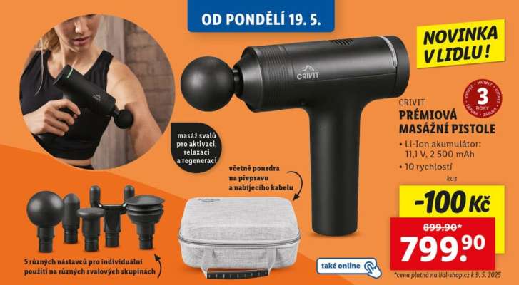 CRIVIT Prémiová masážní pistole
