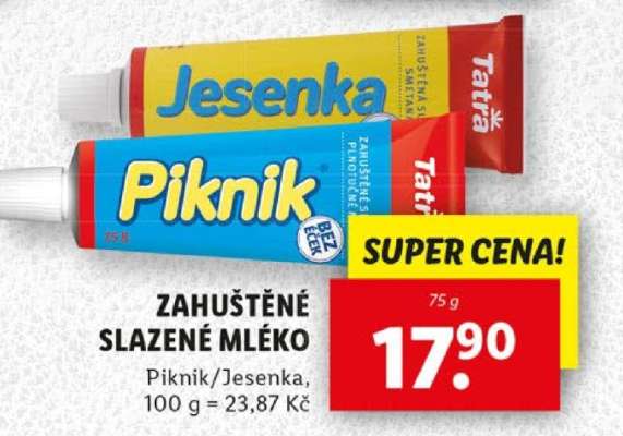 Zahuštěné slazené mléko Piknik/Jesenka