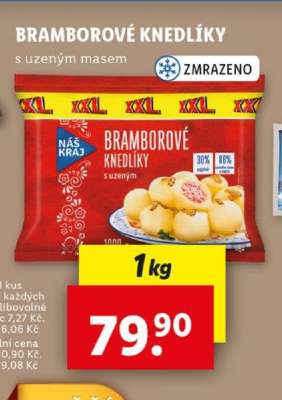 Bramborové knedlíky s uzeným masem