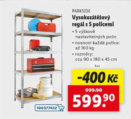 PARKSIDE VYSOKOZÁTĚŽOVÝ REGÁL S 5 POLICEMI