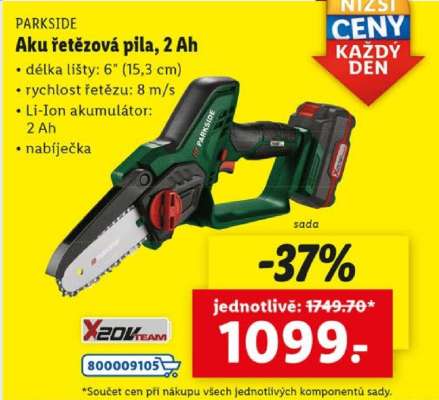 PARKSIDE Aku řetězová pila, 2 Ah