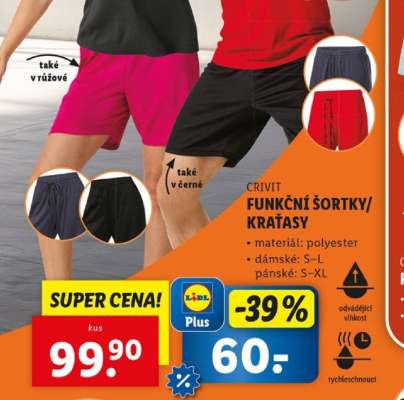 Crivit FUNKČNÍ ŠORTKY / KRAŤASY