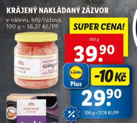 Krájený nakládaný zázvor