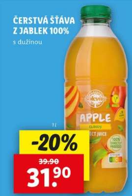 ČERSTVÁ ŠŤÁVA Z JABLEK 100%