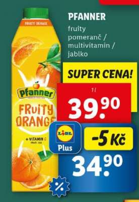 PFANNER Fruity pomeranč / multivitamin / jablko