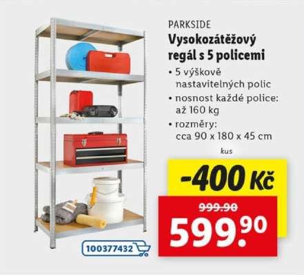 PARKSIDE VYSOKOZÁTĚŽOVÝ REGÁL S 5 POLICEMI