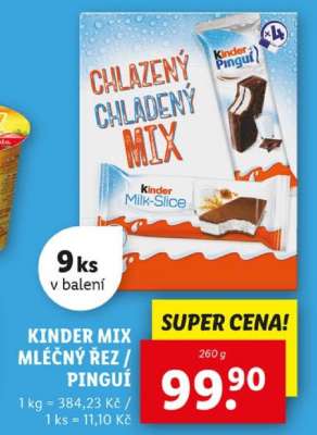 KINDER MIX MLÉČNÝ ŘEZ / PINGUÍ