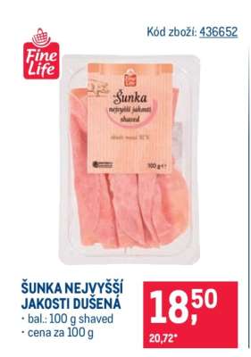 Šunka nejvyšší jakosti – dušená