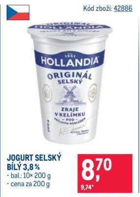 Jogurt selský bílý 3,8 %