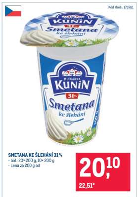 Smetana ke šlehání 31 %