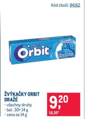 ŽVÝKAČKY ORBIT DRAŽÉ