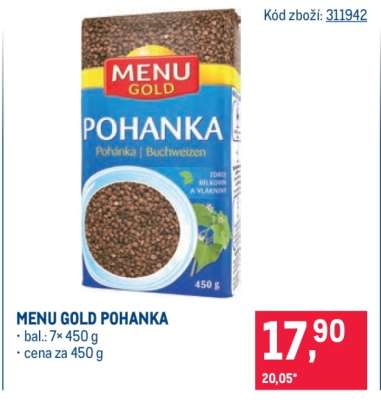 Menu Gold pohanka