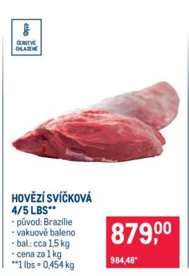 Hovězí svíčková 4/5 lbs**