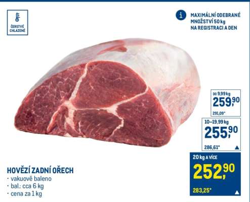 Hovězí zadní ořech