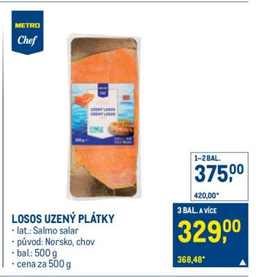 Losos uzený plátky