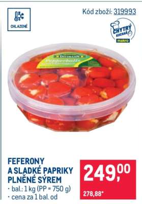 FEFERONY A SLADKÉ PAPRIKY PLNĚNÉ SÝREM